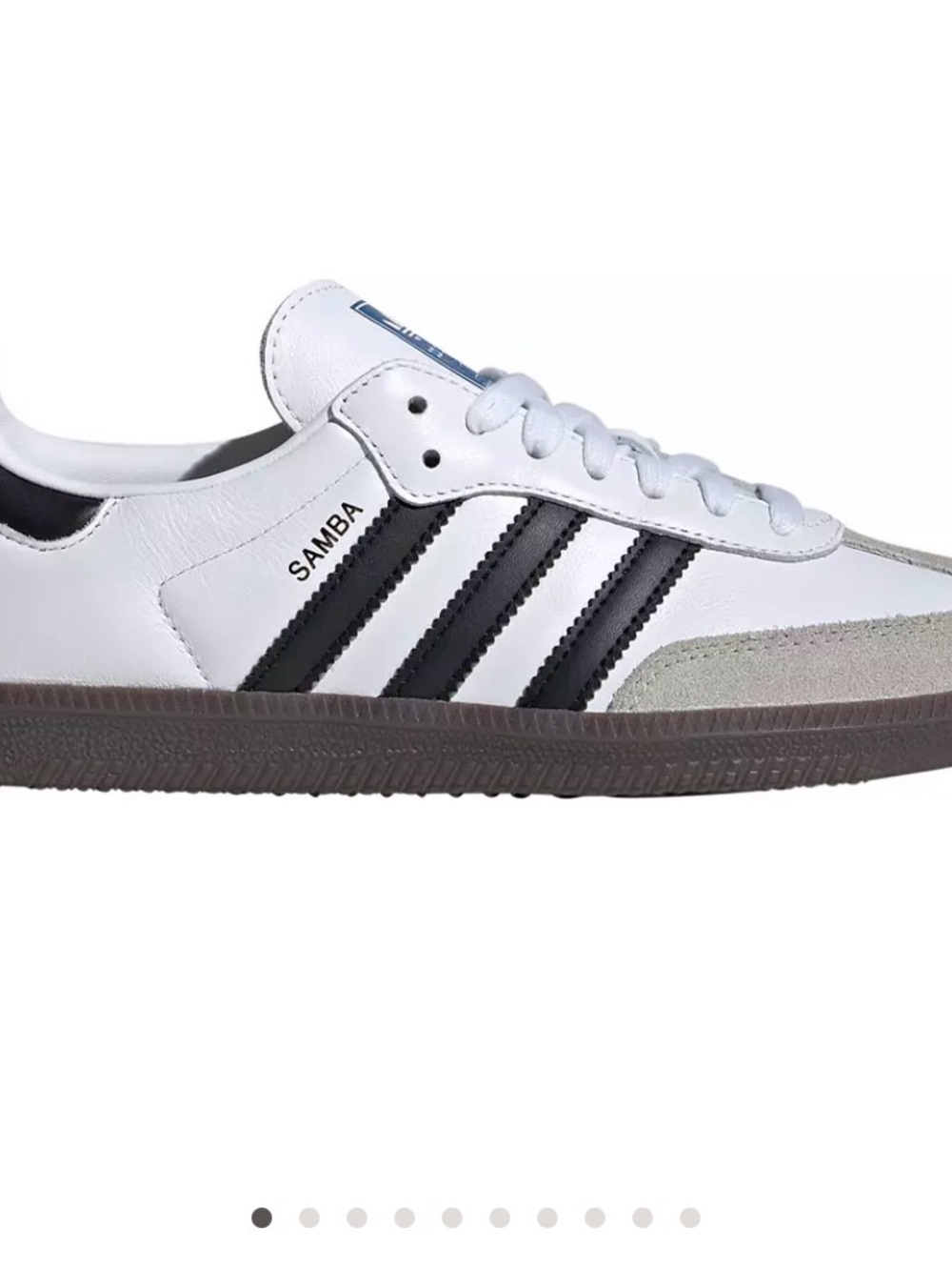adidas White Sneakers with Black Stripes and Gum Sole